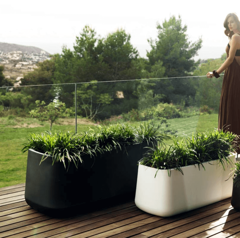 Jardinera De Plástico KADAX Evron – 80 Cm, Rectangular, Ligera, Resistente A UV Y Heladas, Para Balcón Y Terraza