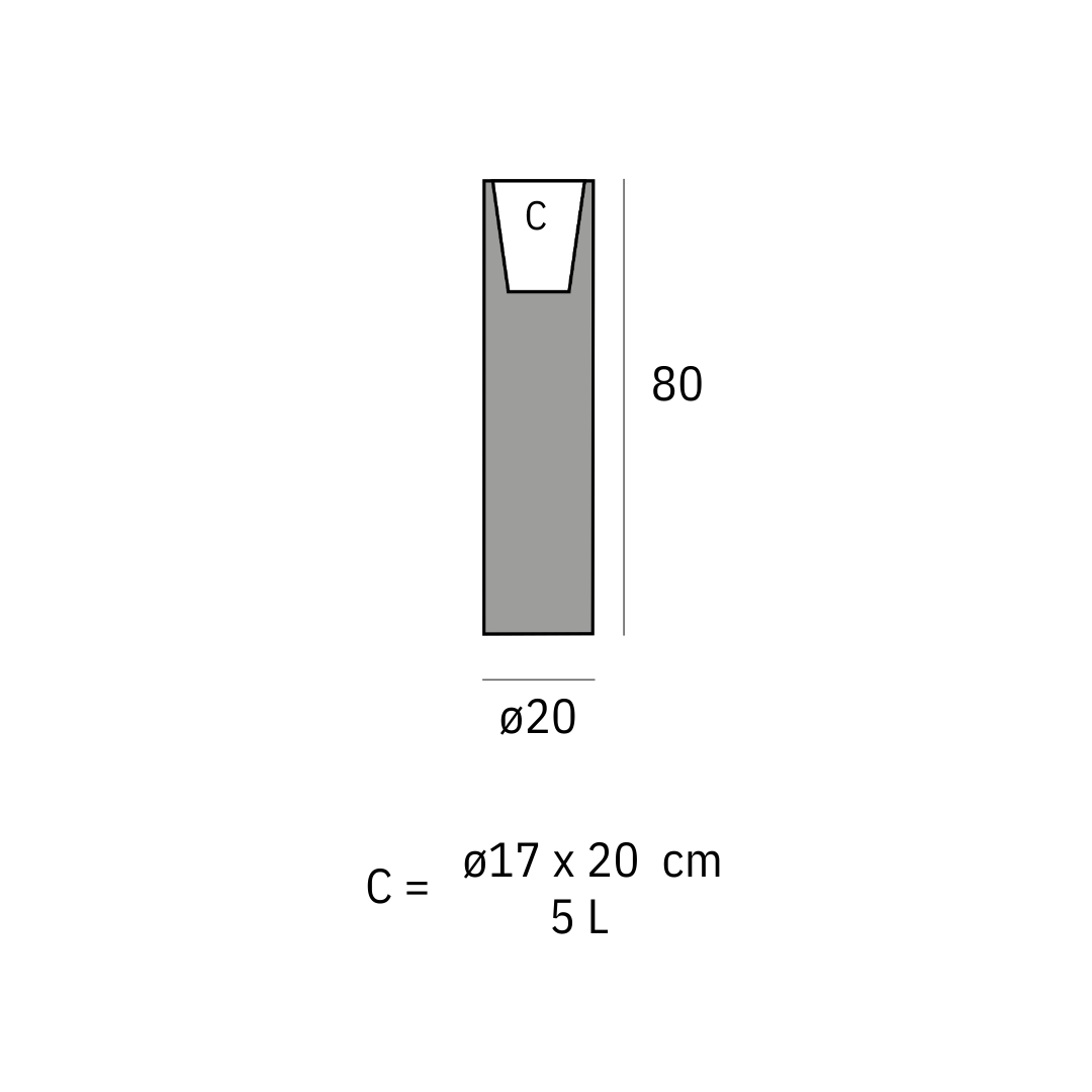 Pot - Cilindro Alto LED