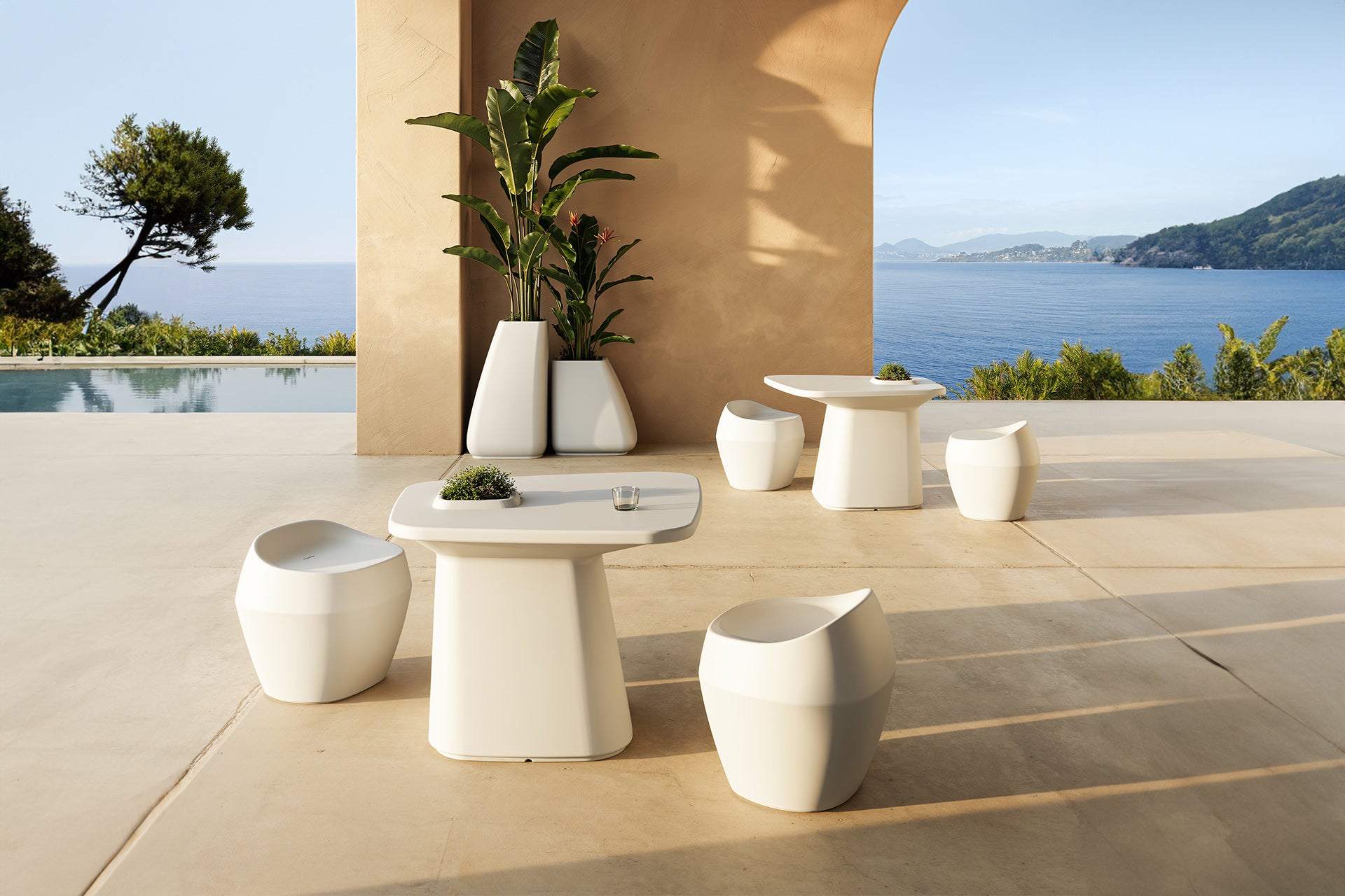 pot de fleurs grande taille extérieur blanc carré