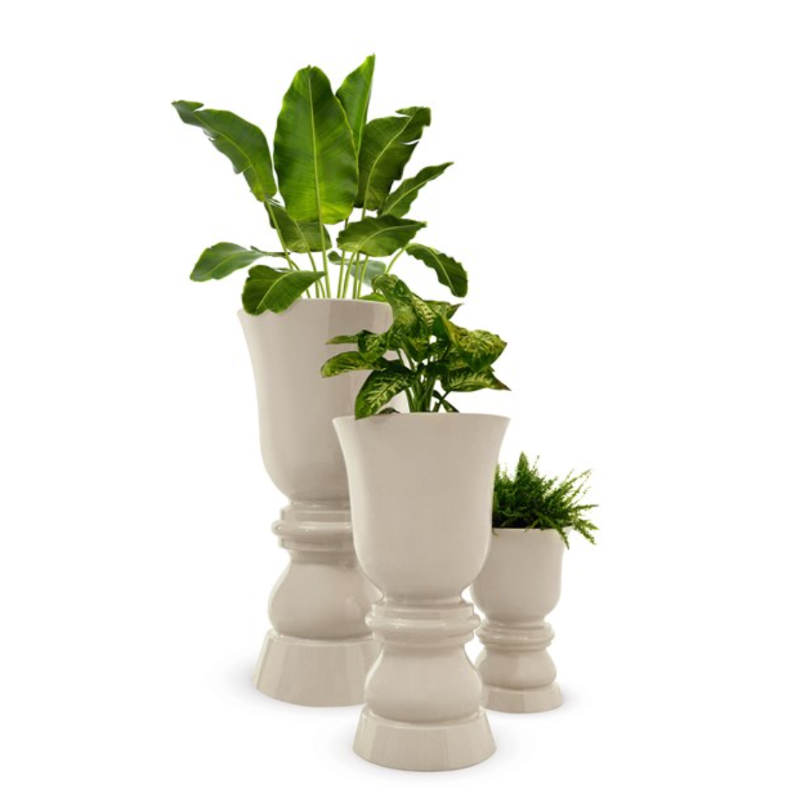 pot de fleurs haut beige