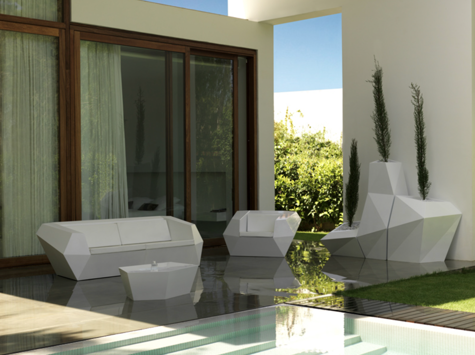 jardinière design géométrique