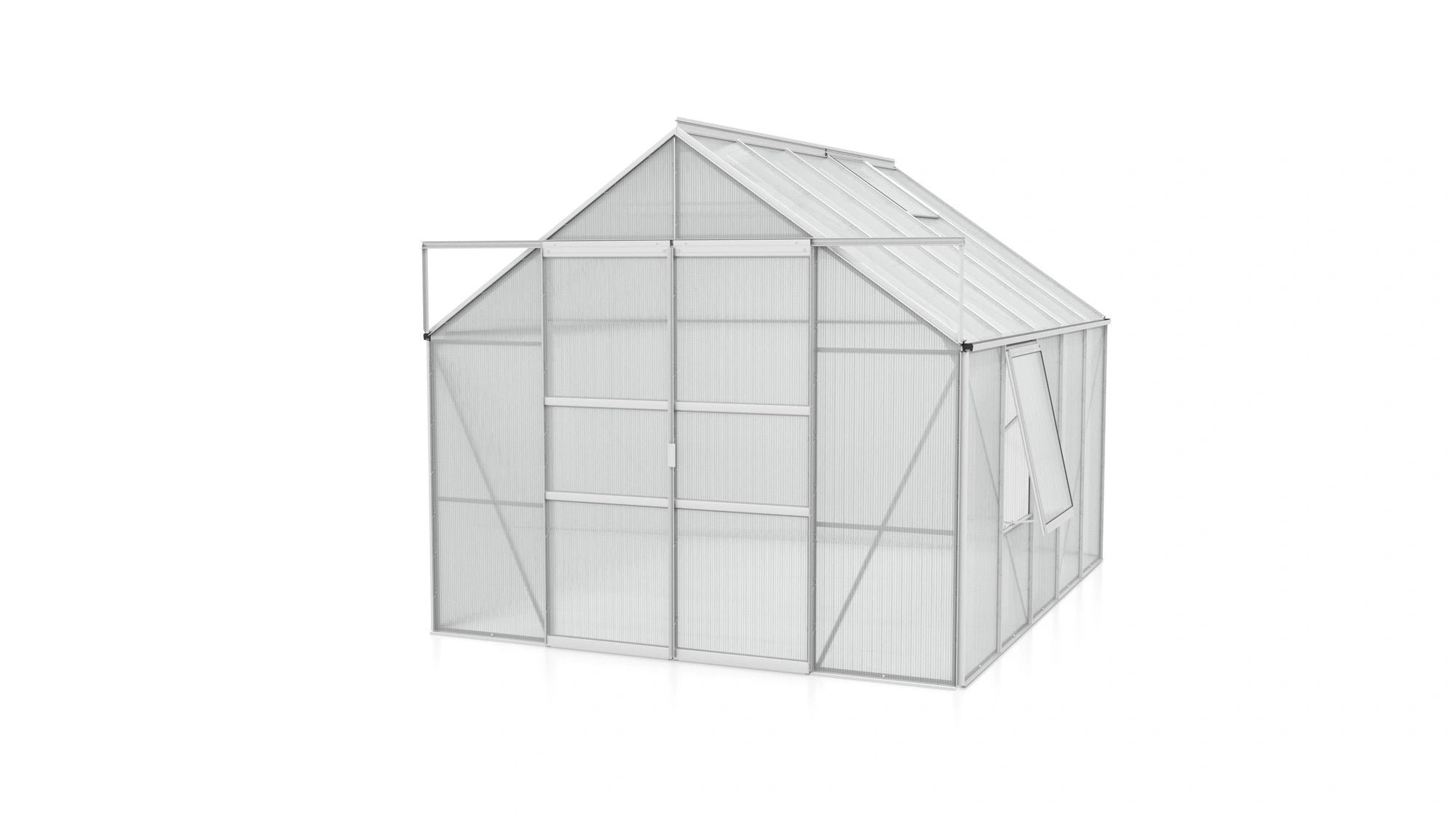 serre en polycarbonate porte centrale 