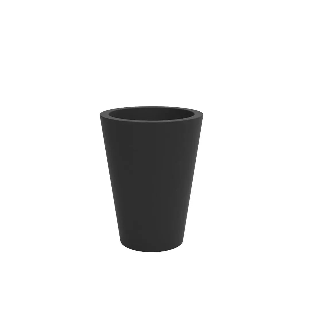 Pot de fleurs Cono Alto, ø30x39 cm, coloris noir, sur fond blanc