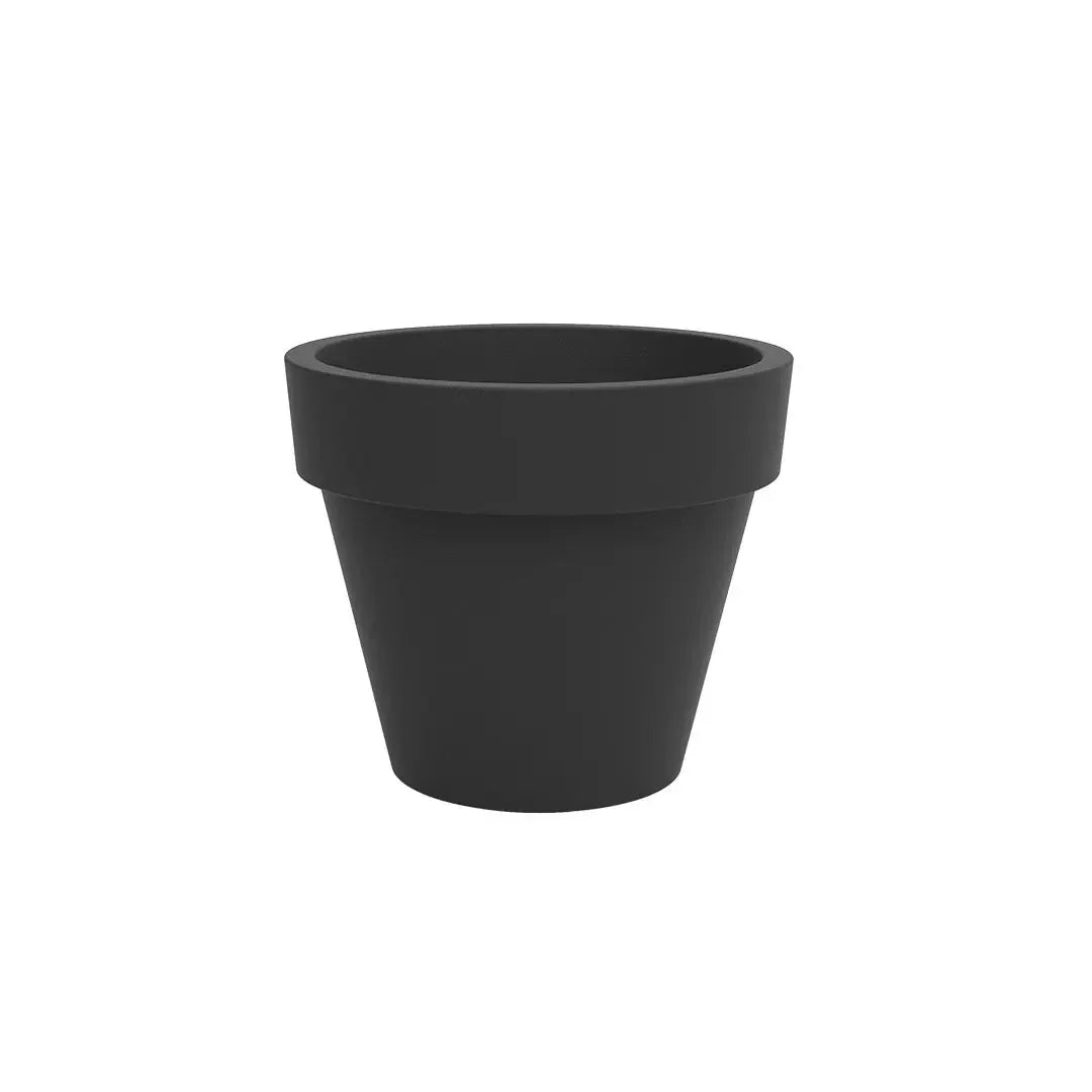 Pot de fleurs Maya, coloris noir, sur fond blanc