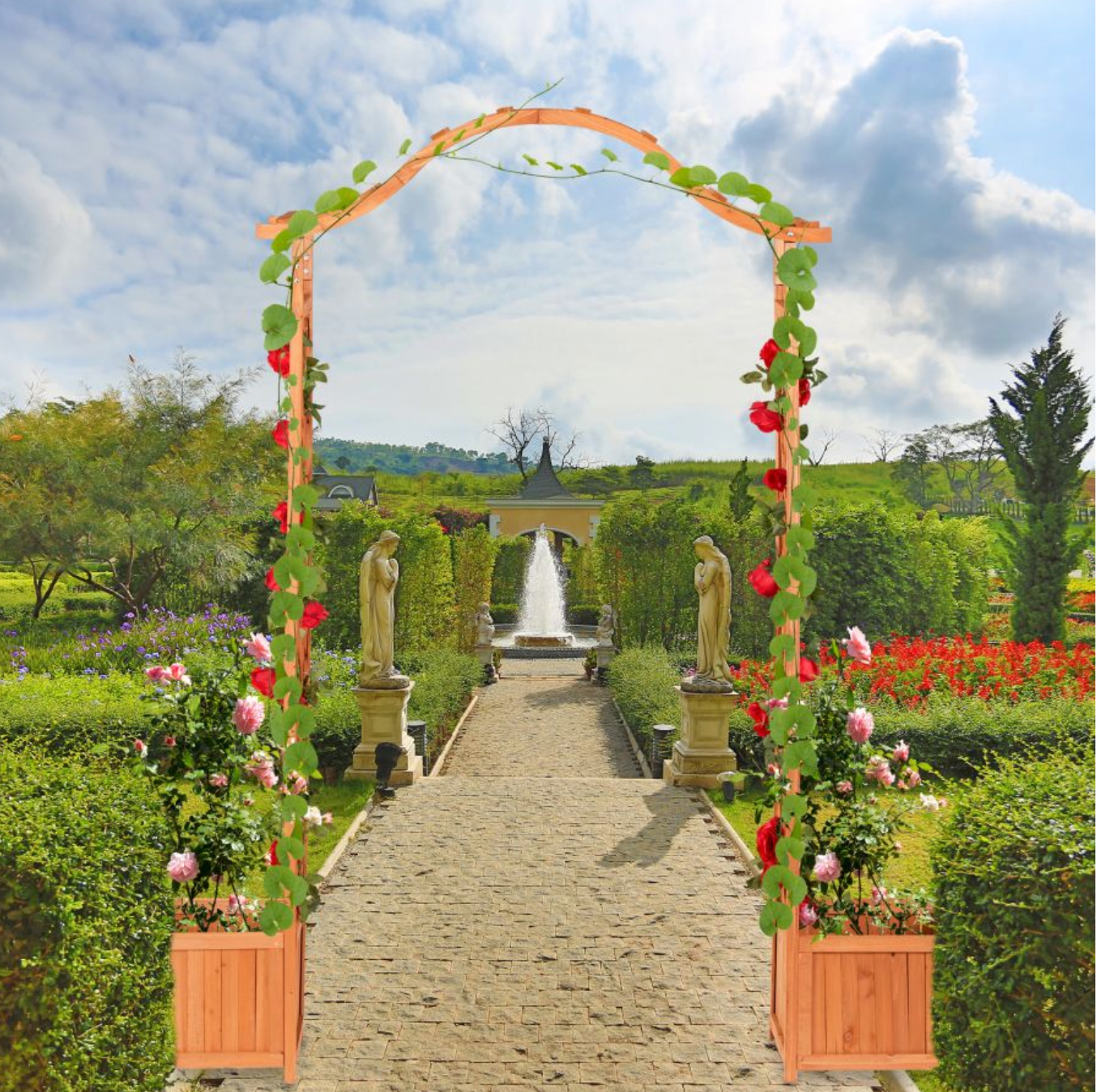Arche de Jardin avec Bac à Fleurs
