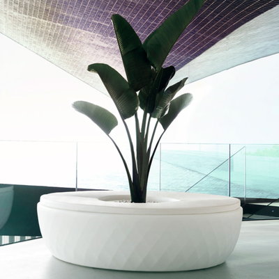 banc avec jardiniere